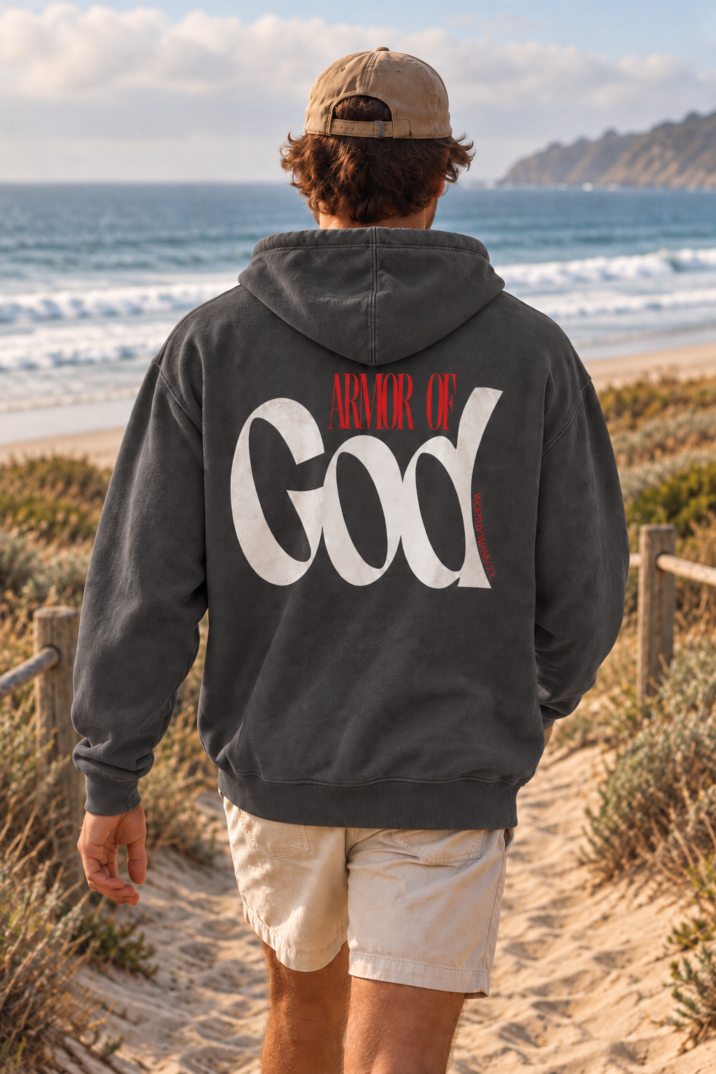 Armor of God, White Logo Hoodie