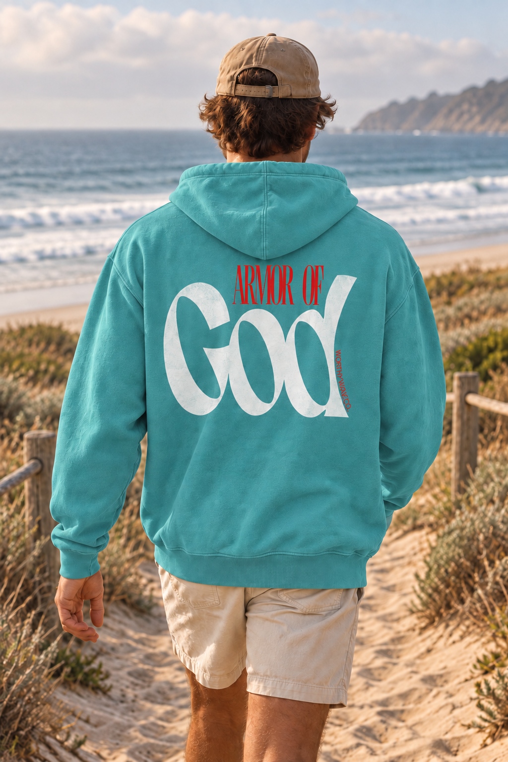 Armor of God, White Logo Hoodie