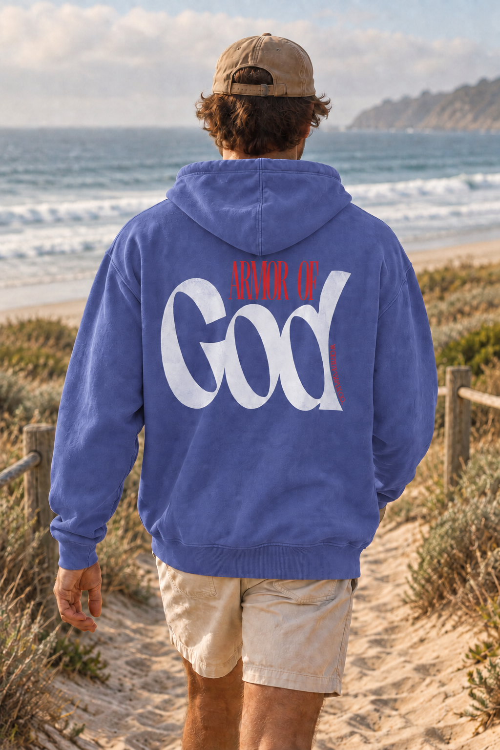 Armor of God, White Logo Hoodie