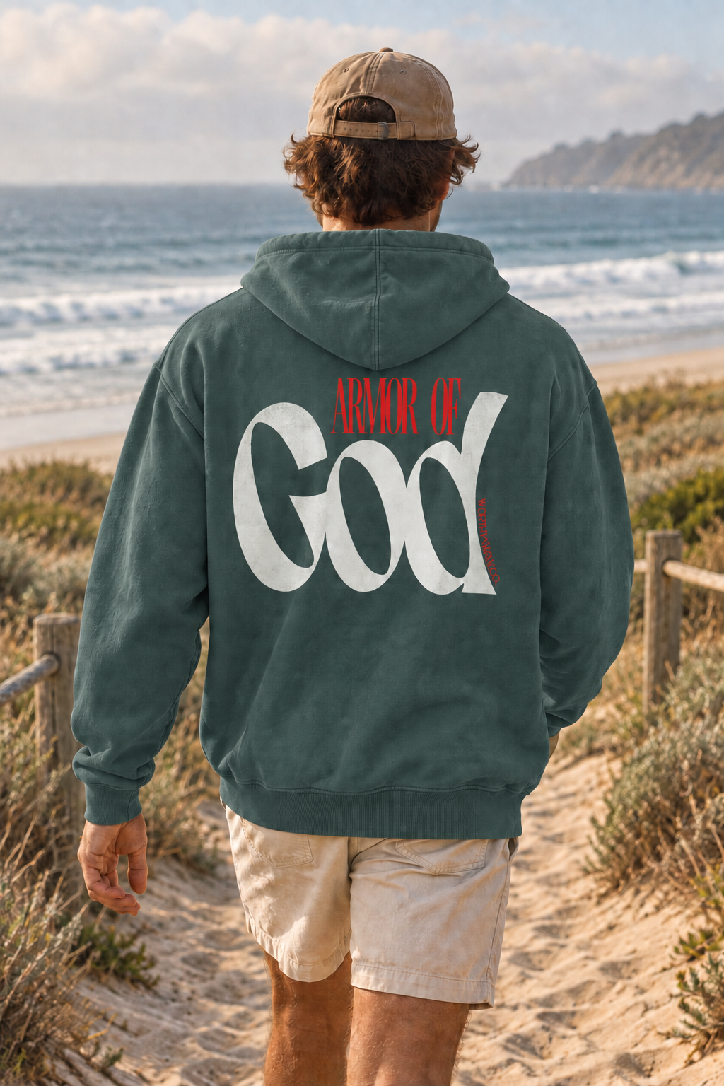 Armor of God, White Logo Hoodie