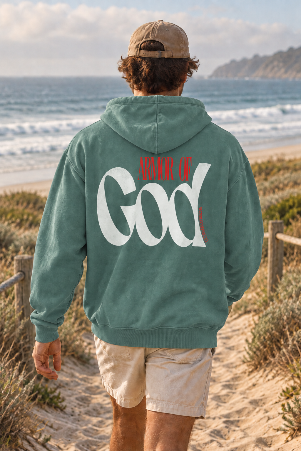 Armor of God, White Logo Hoodie