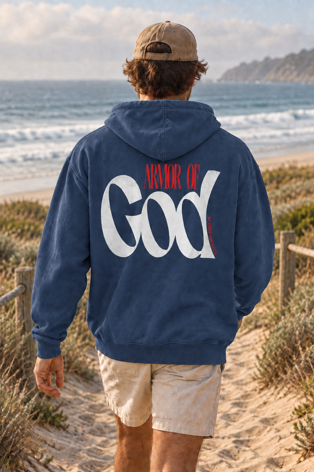 Armor of God, White Logo Hoodie