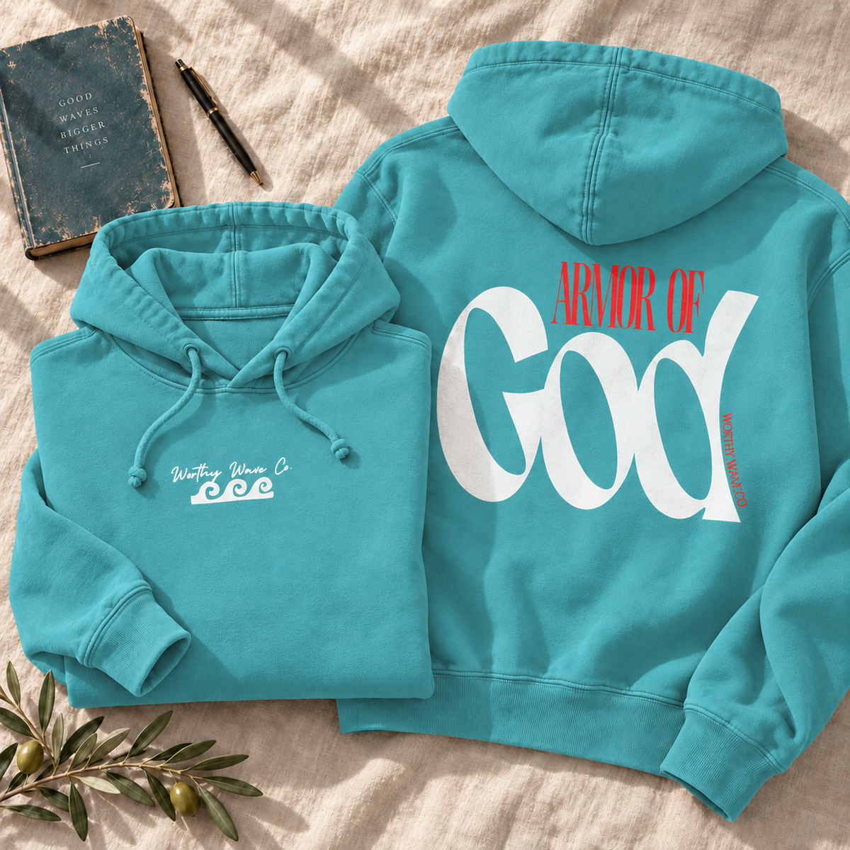 Armor of God, White Logo Hoodie