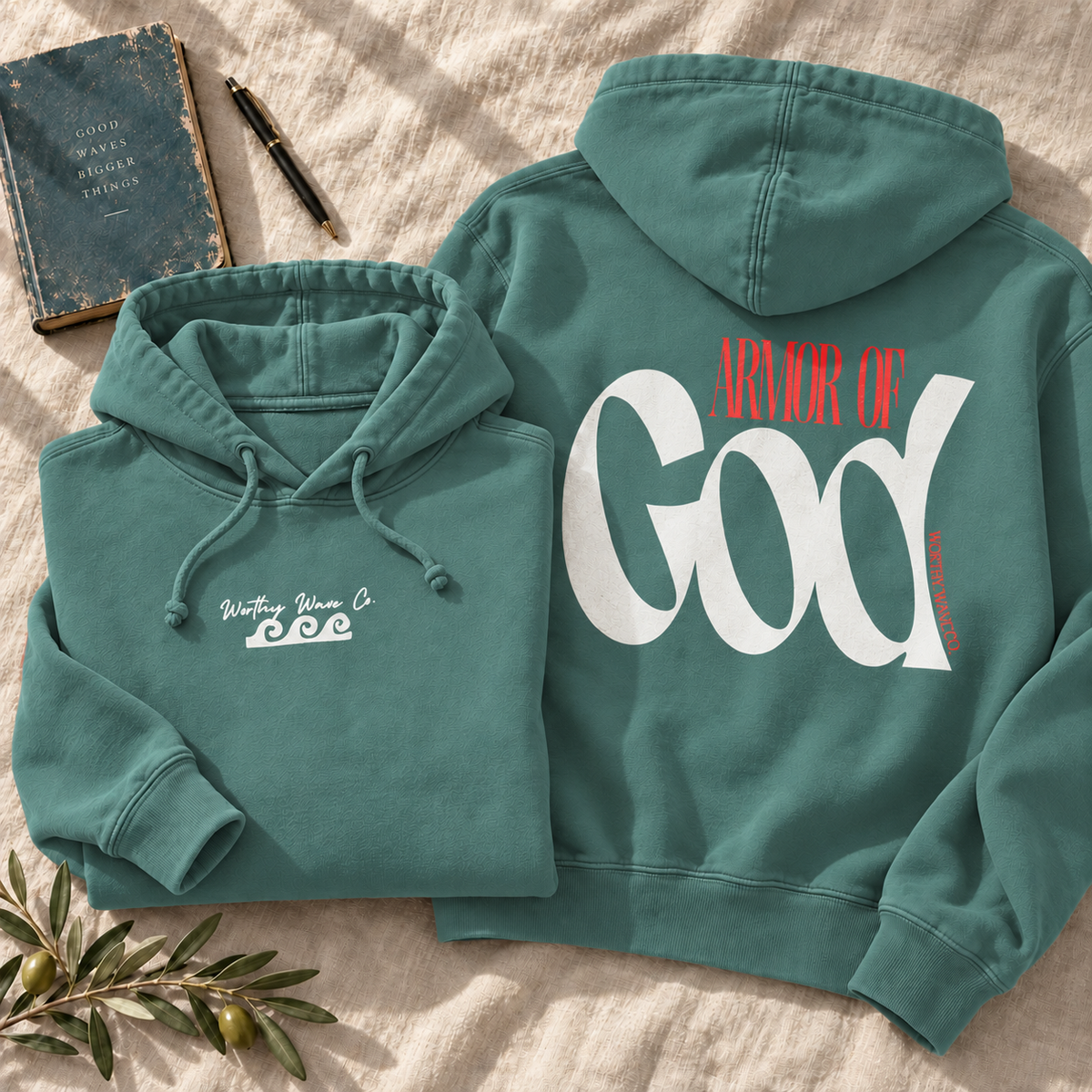 Armor of God, White Logo Hoodie