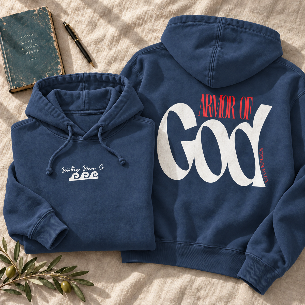 Armor of God, White Logo Hoodie
