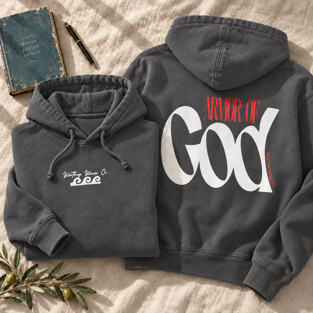Armor of God, White Logo Hoodie