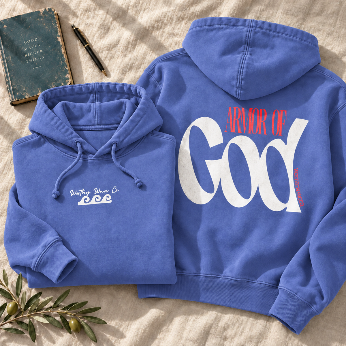 Armor of God, White Logo Hoodie