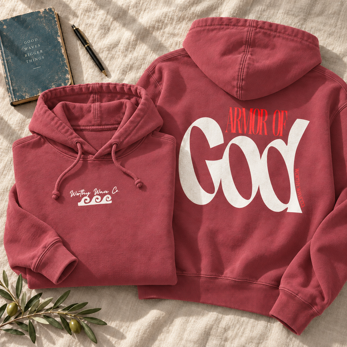 Armor of God, White Logo Hoodie