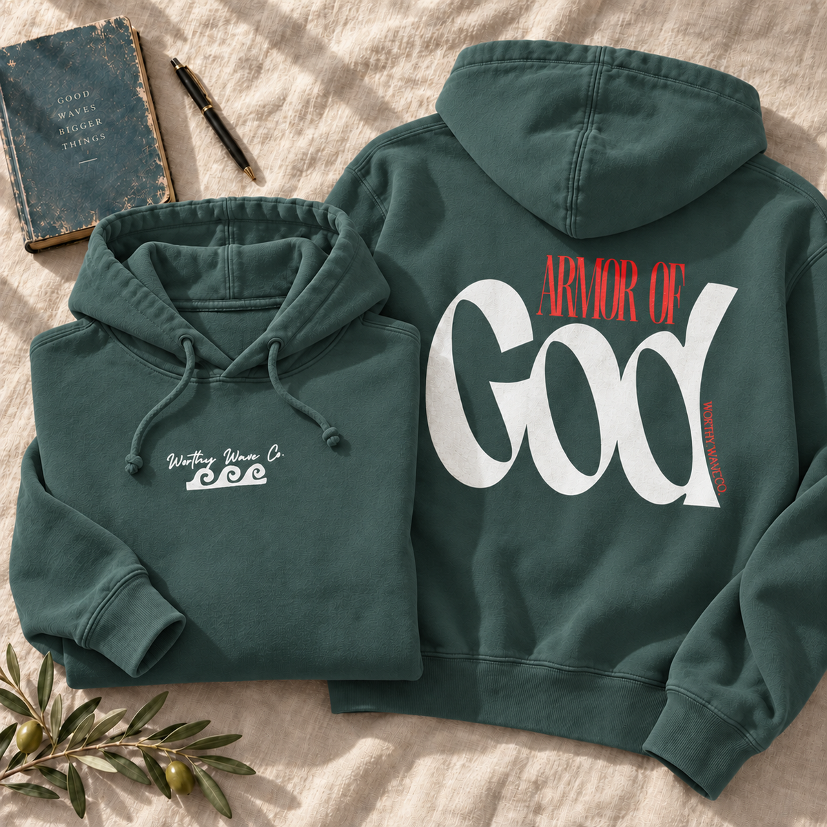 Armor of God, White Logo Hoodie
