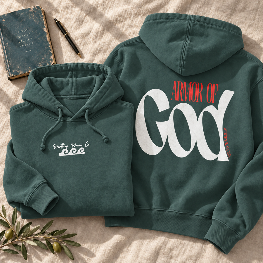 Armor of God, White Logo Hoodie