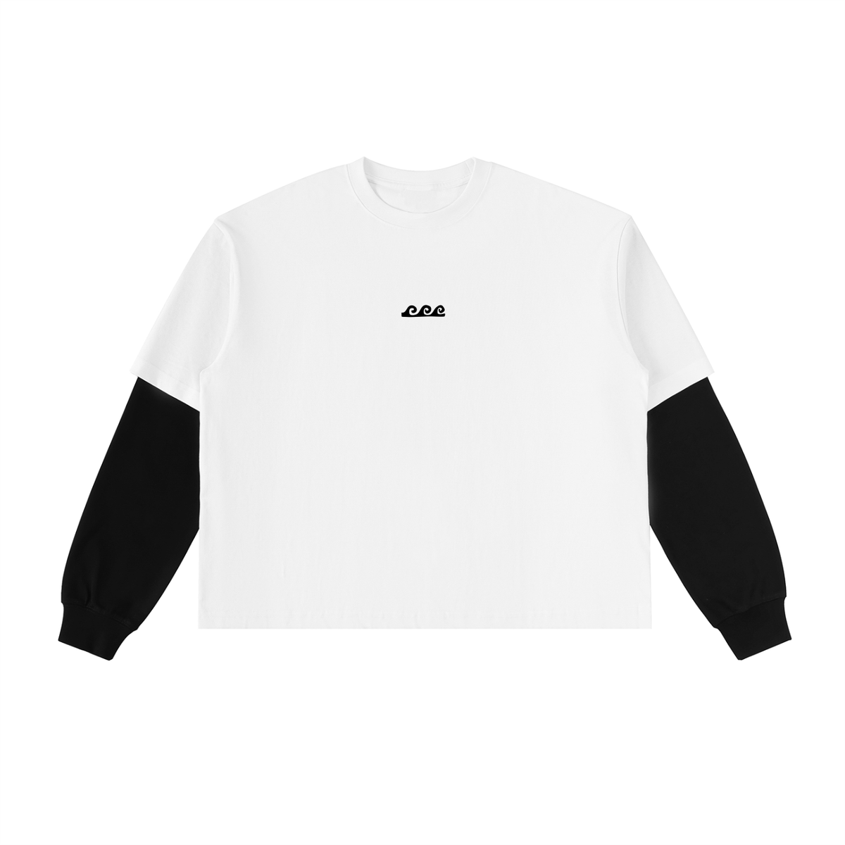 Worthy Wave Co. Layered Contrast Sleeve Cotton T-Shirt