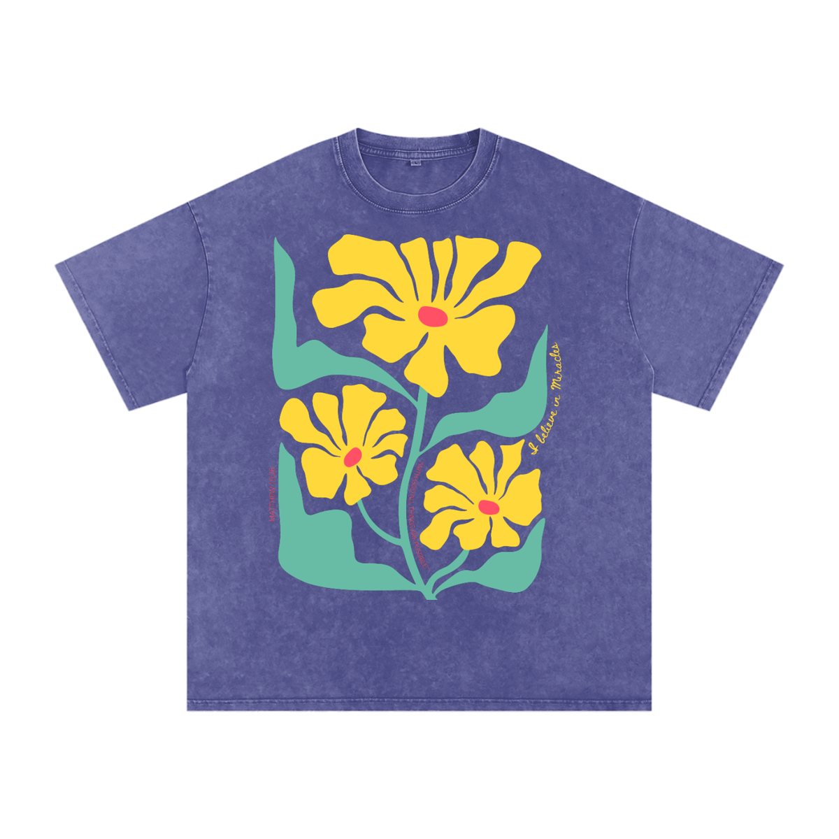 Matthew 19:26 Snow Washed Oversized Cotton T-Shirt