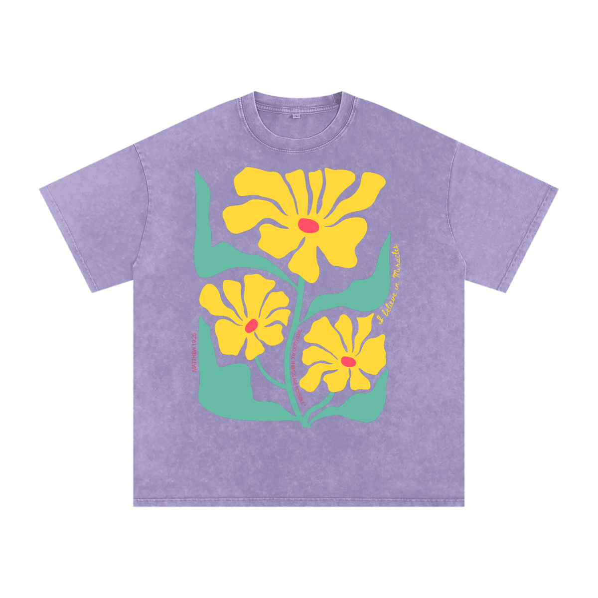Matthew 19:26 Snow Washed Oversized Cotton T-Shirt
