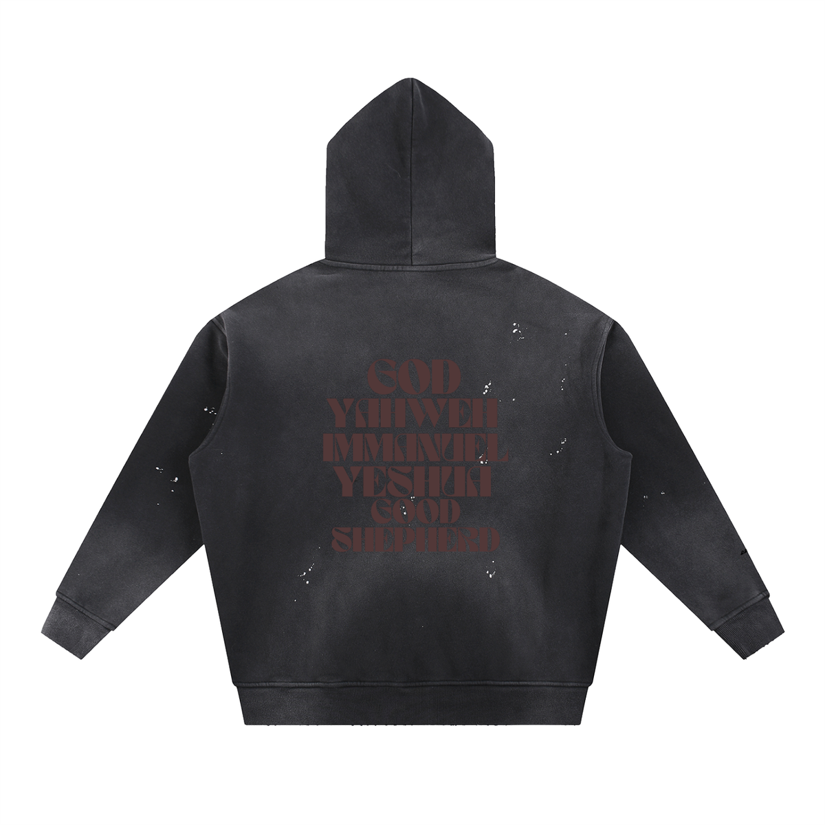 Vintage Washed Frayed Fleece Hoodie