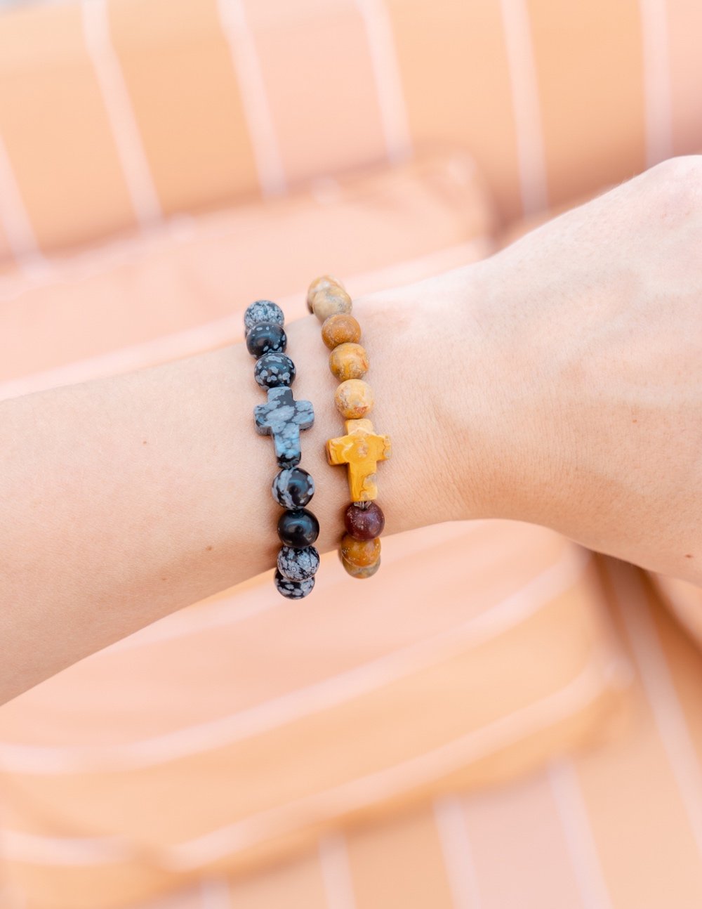 Obsidian Cross Bracelet // Unisex